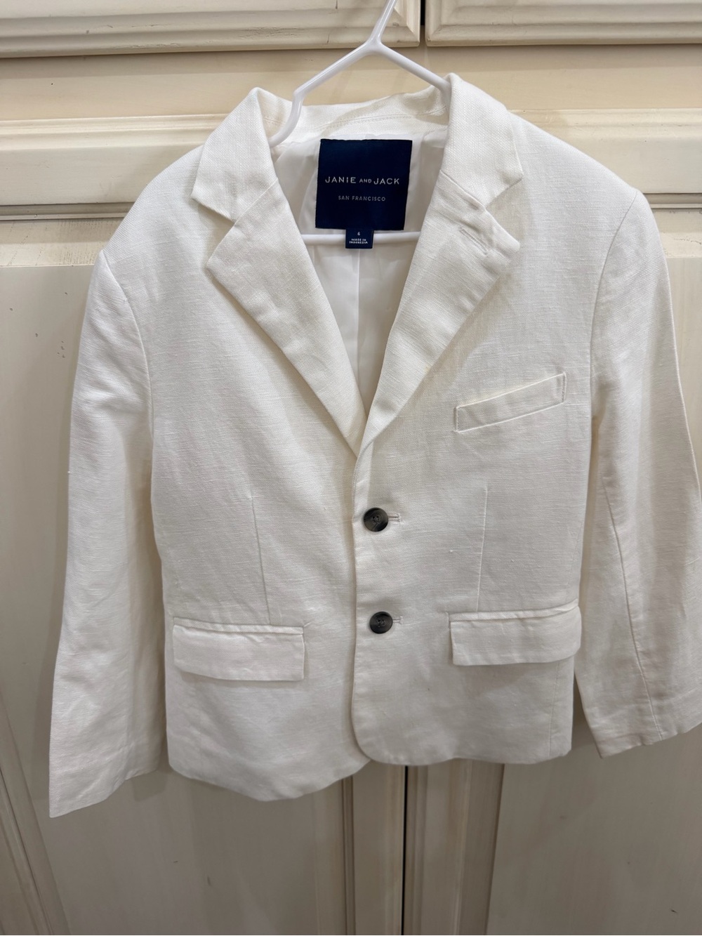 Janie and Jack Cream Linen-Blend Boys' Blazer